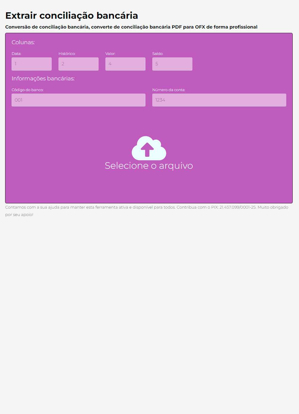 Conciliação bancária - extraia informações de arquivos PDF em OFX para importação