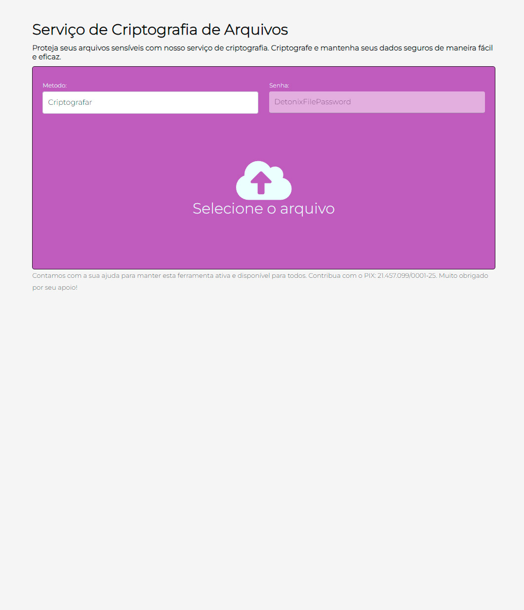 Criptografar/Decriptografar arquivos