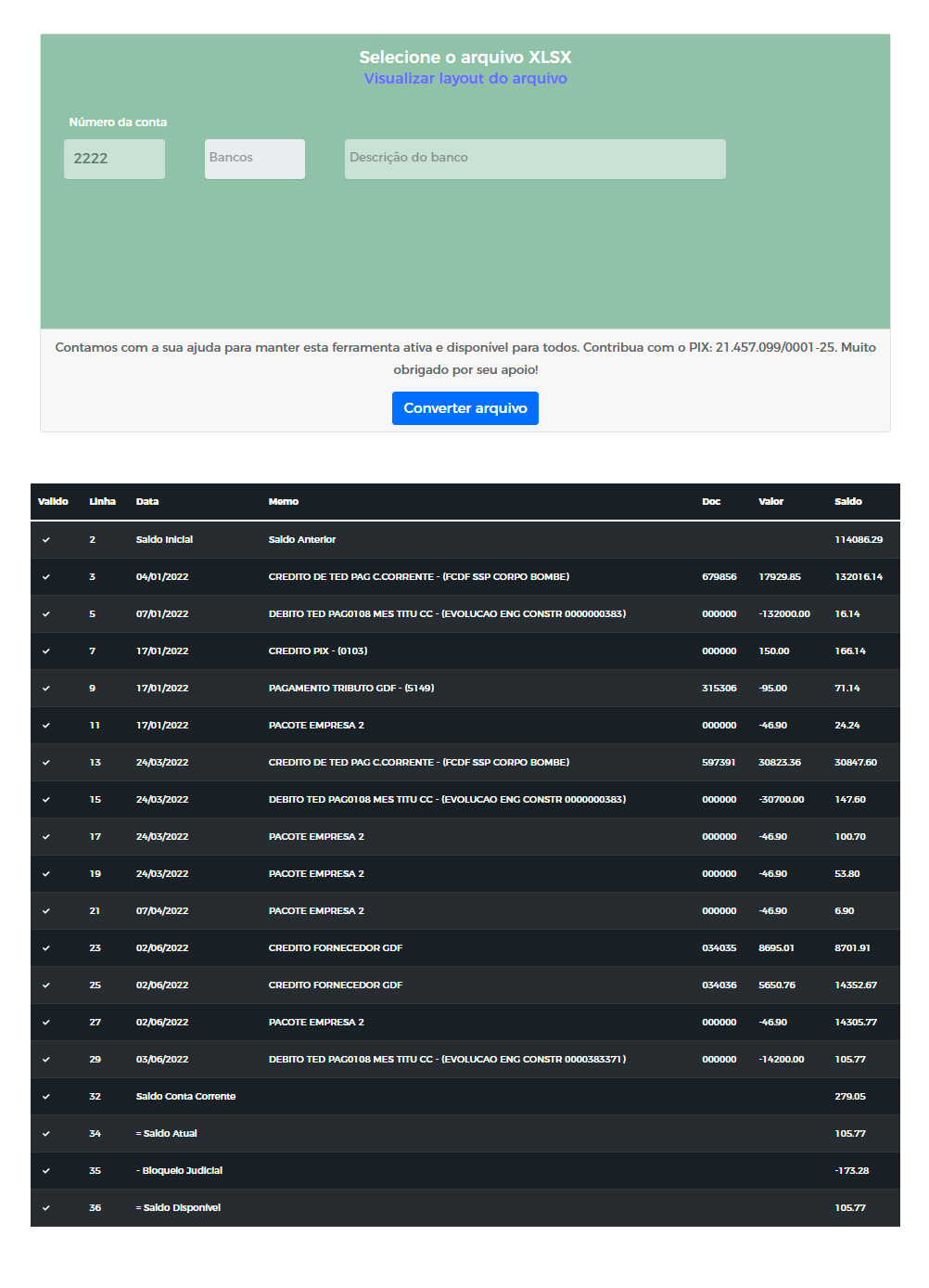 Converta layouts de diversos bancos em arquivos OFX para importações