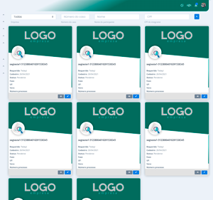 Listas detalhadas de registros.